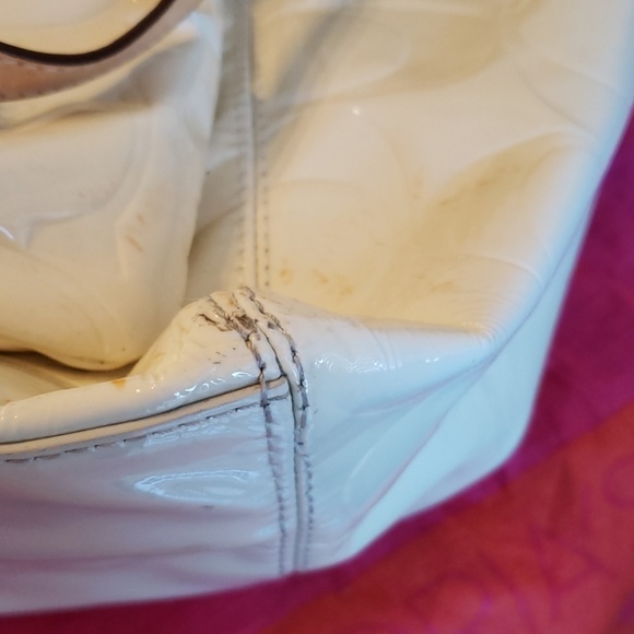 Coach White Patent Tote - Picture 5 of 8